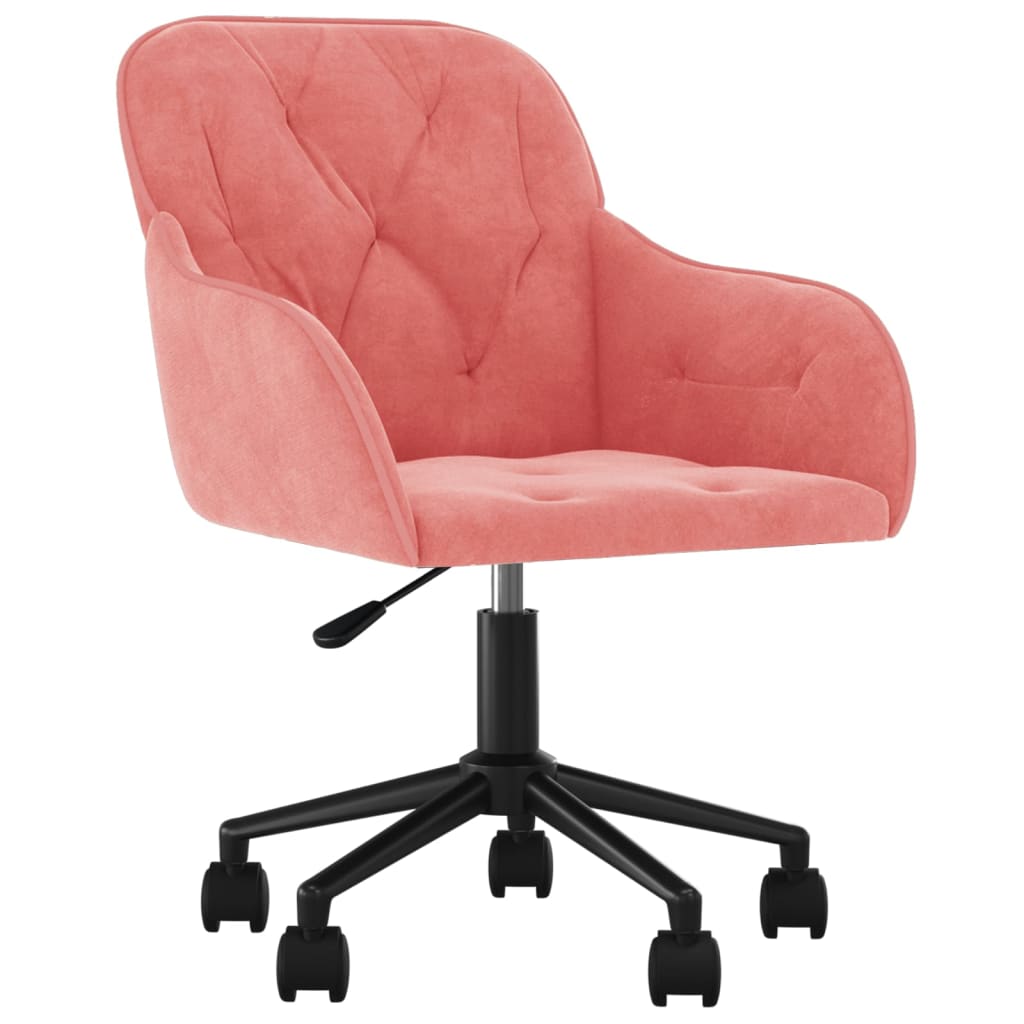 Dining Room Chairs 2 Pcs Swivel Pink Velvet