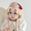 Cozy Cherry Princess Knitted Baby Hat with Ear Protection - Perfect for Autumn and Winter