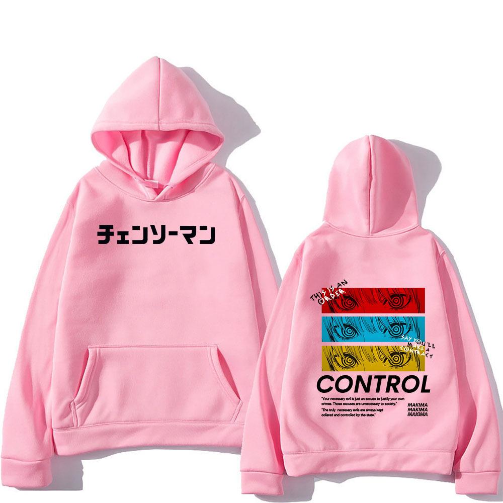 Chainsaw Man Manga Kontroll Makima Hoodie Män Tryck Harajuku