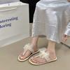 Mezzanine Slippers Female 2025 Summer New Soft Bottom Sweet Fairy Style with Skirt Wear Flat Bottom Cool Slippers