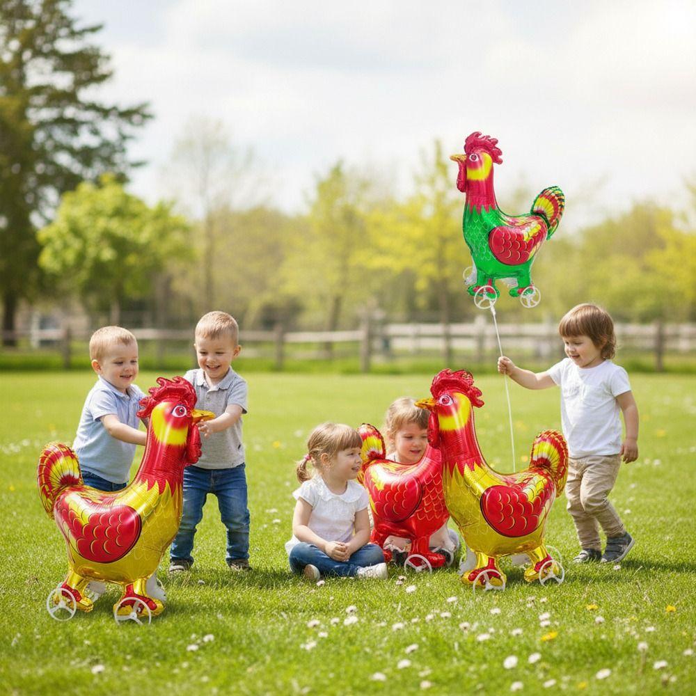 4D Design Walking Balloon Large Size Cartoon Animal Cartoon Balloon Aluminum Film Elephant Stand Balloon With Wheel