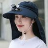 Summer Women USB Charging Fan Visor Hat with Face Neck Cover Wrap for Outdoor Camping Traveling