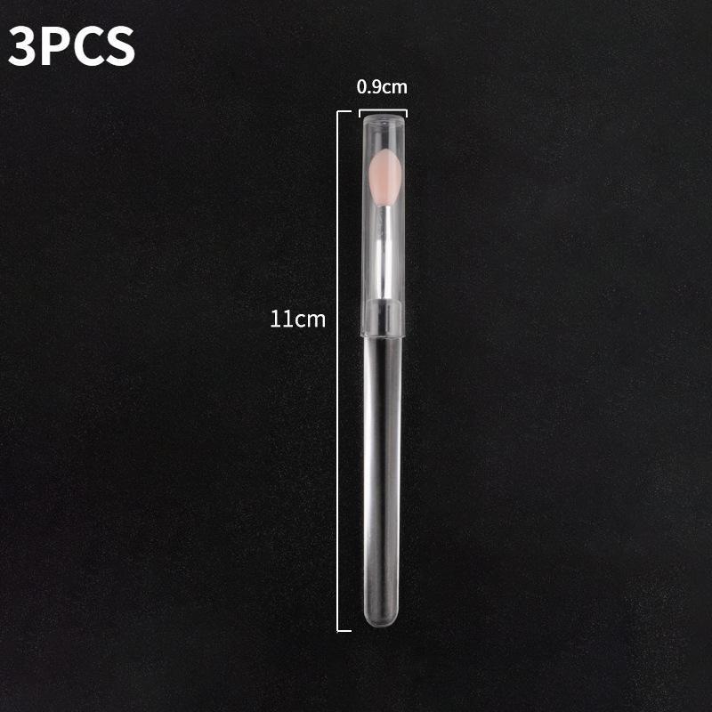 

3Pcs Soft Silicone Head Eyeshadow Lip Applicator Brush Makeup Brushes with Crystal Handle with Lid Cosmetic Beauty Makeup Tools