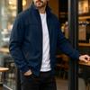 Men's Cardigan Stand Collar Casual Button Up Jacket for Fall Winter