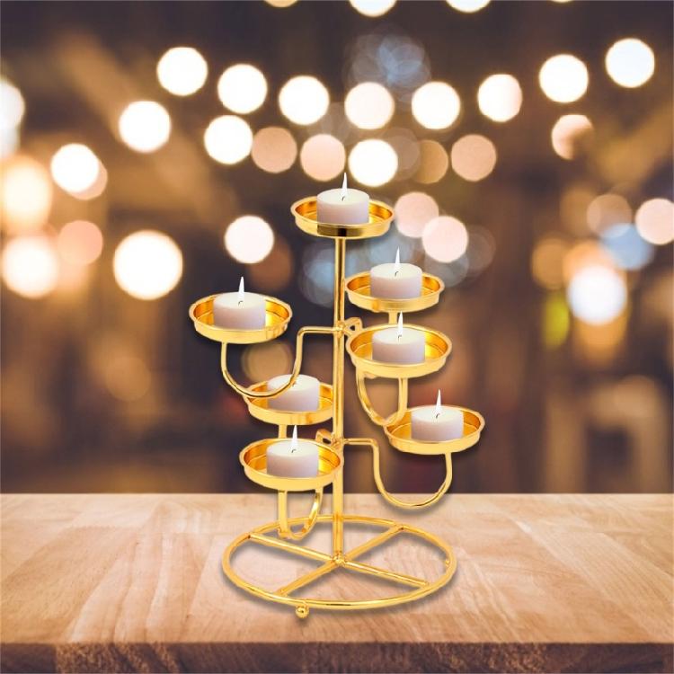 Metal Candle Stand Decorative Candlesticks 7 Butter Candle Lamp Holder Decoratio