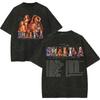 Vintage Washed Singer Shakira Merch T Shirt Las Mujeres Ya No Lloran World Tour 2026 Tshirt Unisex Women Fashion Hip Hop Tshirts
