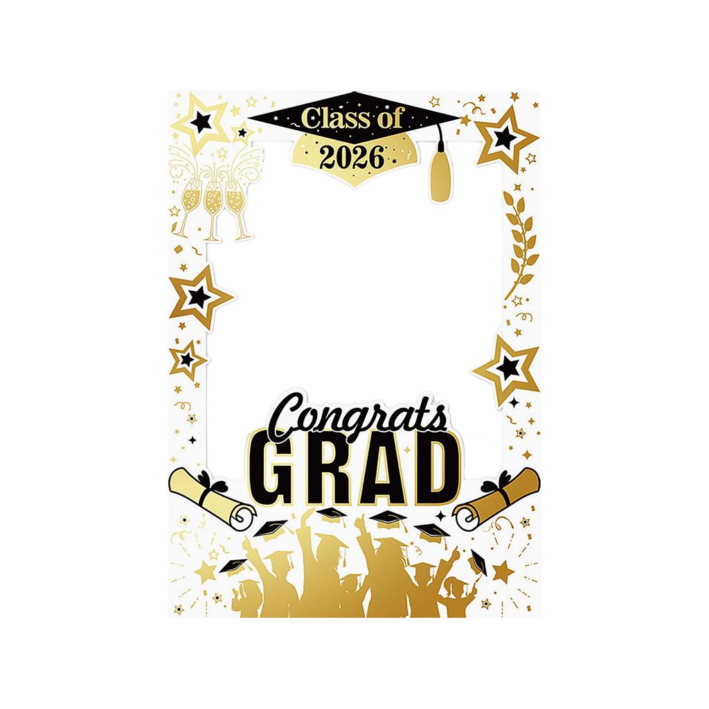 Graduation Party Photo Booth Props Set for Class of 2026 with Glasses Hats Signs and Decorative Accessories for Graduation Events