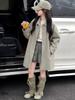 2026 Autumn Girls' Plaid Patchwork Windbreaker: British Style Mid-Length Coat for Junior High Students