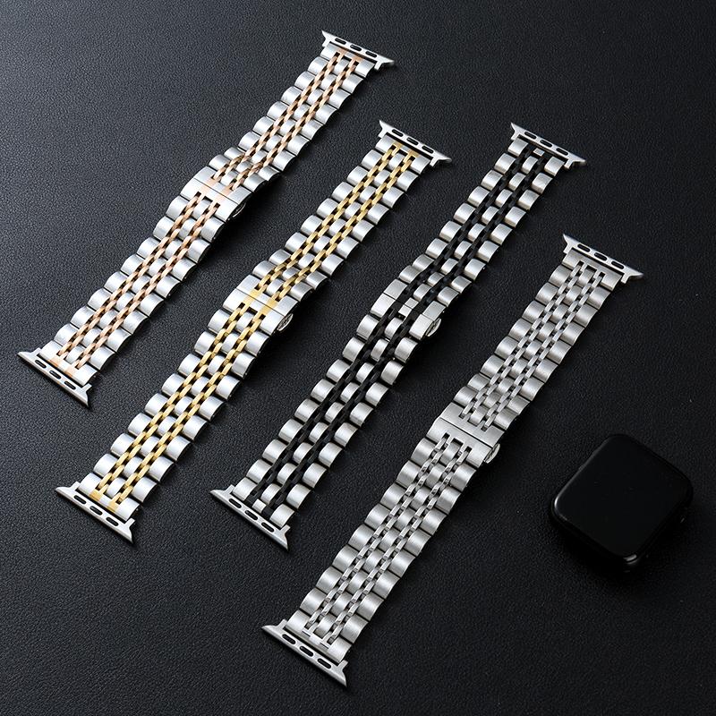 Stainless steel strap for apple watch Series 10 9 8 7 6 5 SE watchband iwatch 46mm 42mm 45mm 49mm solid metal Band Wristband