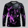 Men's Long Sleeve T-Shirt 3D Grim Reaper Pumpkin Print Gothic Halloween Crew Neck Top
