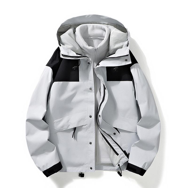 

Зимняя уличная штормовая куртка 3-в-1 2023: Унисекс съемное пальто с цветными блоками Extra Small