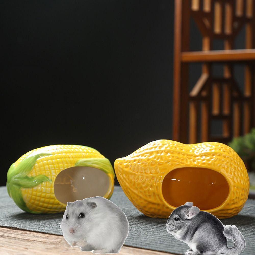 

Cute Hamster Nest Cooling Hamster Bed Pet Hiding House Small Animals Sleeping золотий