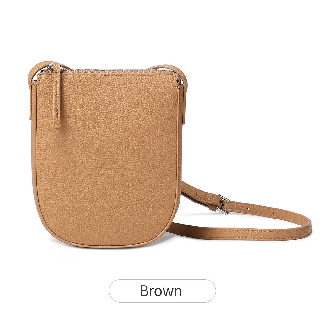 Geantă crossbody clasică minimalistă de culoare solidă pentru femei, geantă de umăr unică cu fermoar tridimensională la modă, geantă pentru telefon din piele PU