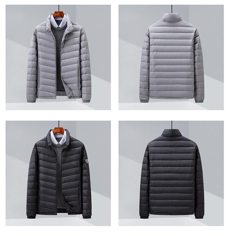 Men's 2024 Autumn/Winter High-End Casual Lightweight Down Jacket with Stand-Up Collar