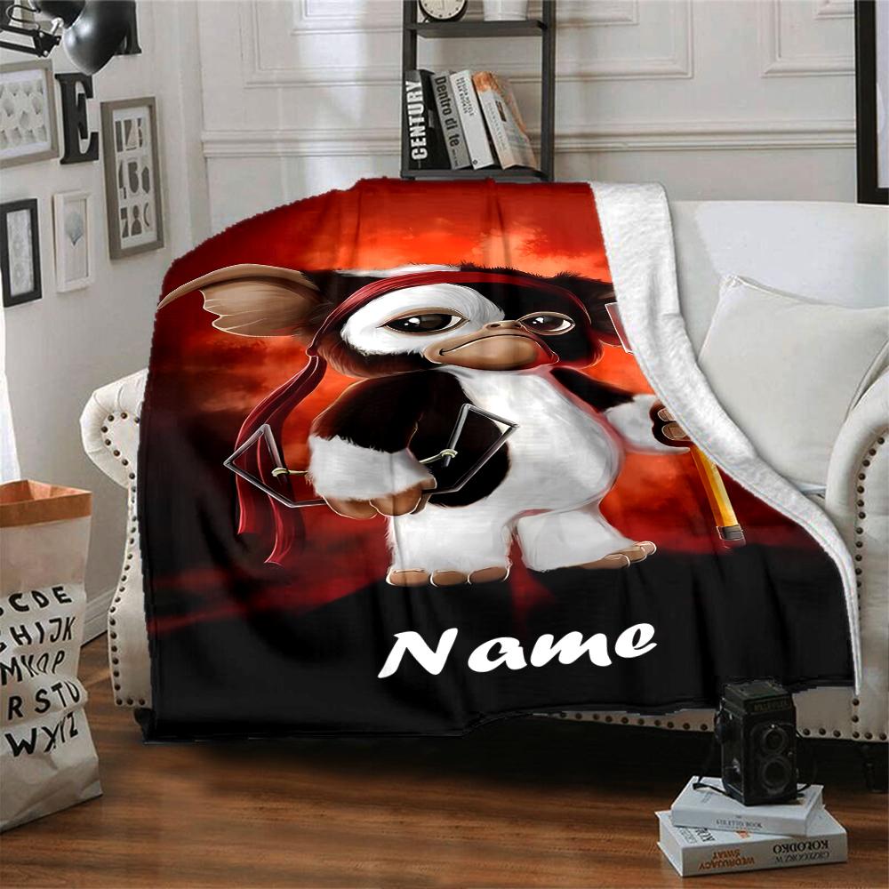 Custom Name Gremlins Theme Printed Blanket - Perfect for Couch, Bed, Travel & Outdoor Use | Machine Washable, Cozy & Durable.