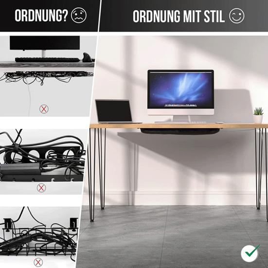 Under-Table Cord Management Net Storage Pocket Simple Installation Flexible Cables Wires Storage