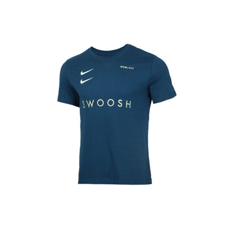 Nike T Shirts Men's Power Blue Crew Neck Moderate Straight Fit CV5893-499