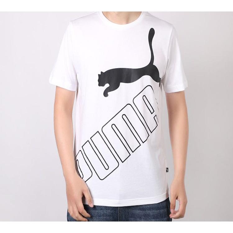 Puma Big Logo Printed Short Sleeve TEE White Men's 586464-02
