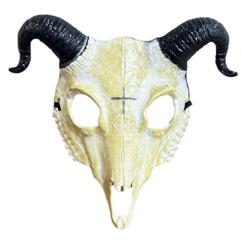 Goat Skeleton Mask for Women Man Carnivals, Halloween Party, Halloween Goat Cosplay Mask, Goat Head Skeleton Mask