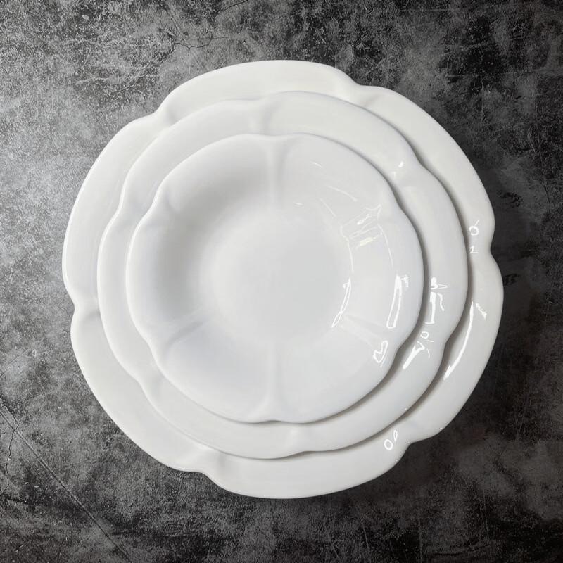 White Ceramic Soup and Salad Serving Bowl