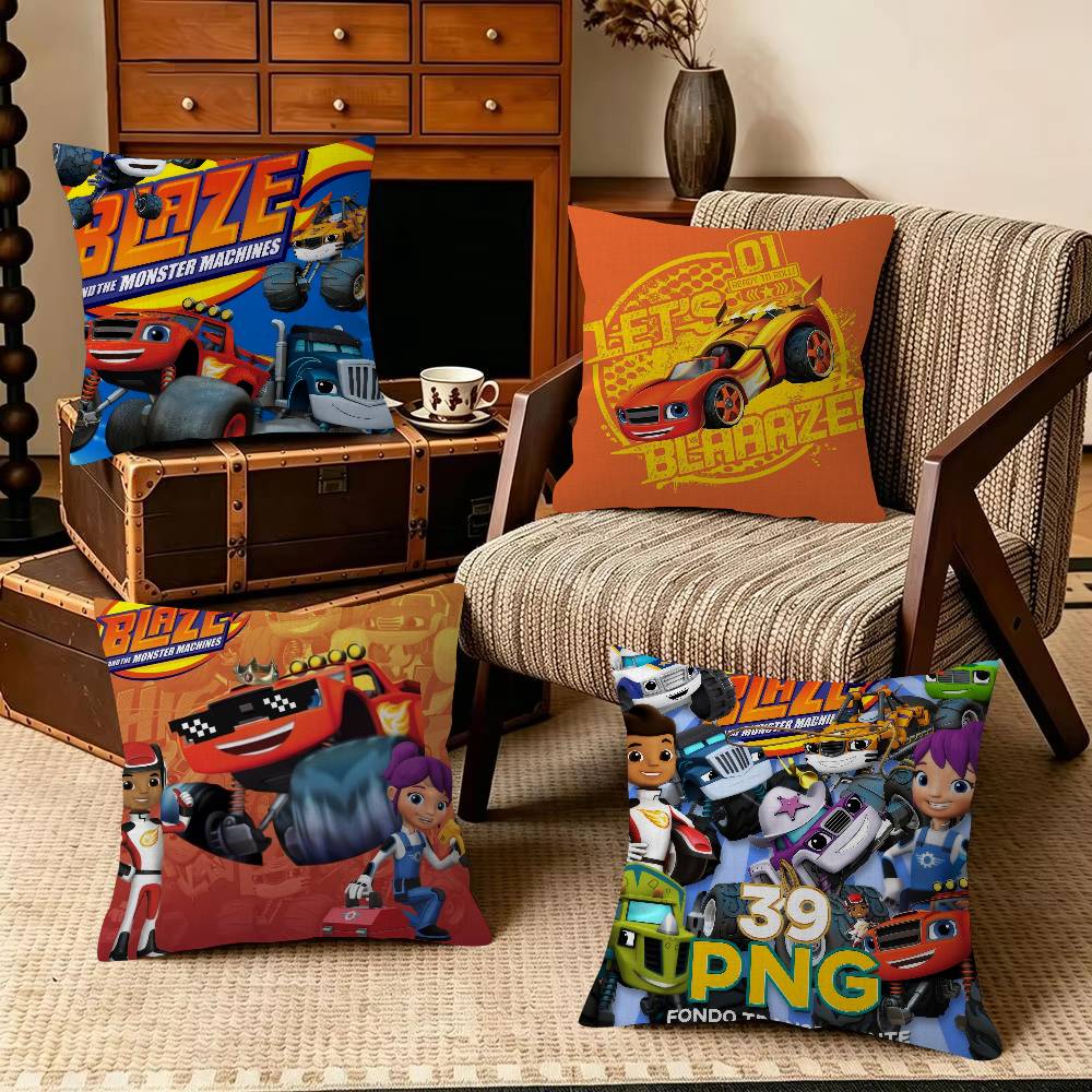 Blaze and the Monster MMachines Cushion Cover Pillowcase Upholstery Sofa Throw Pillow Home Decor Pillowcas