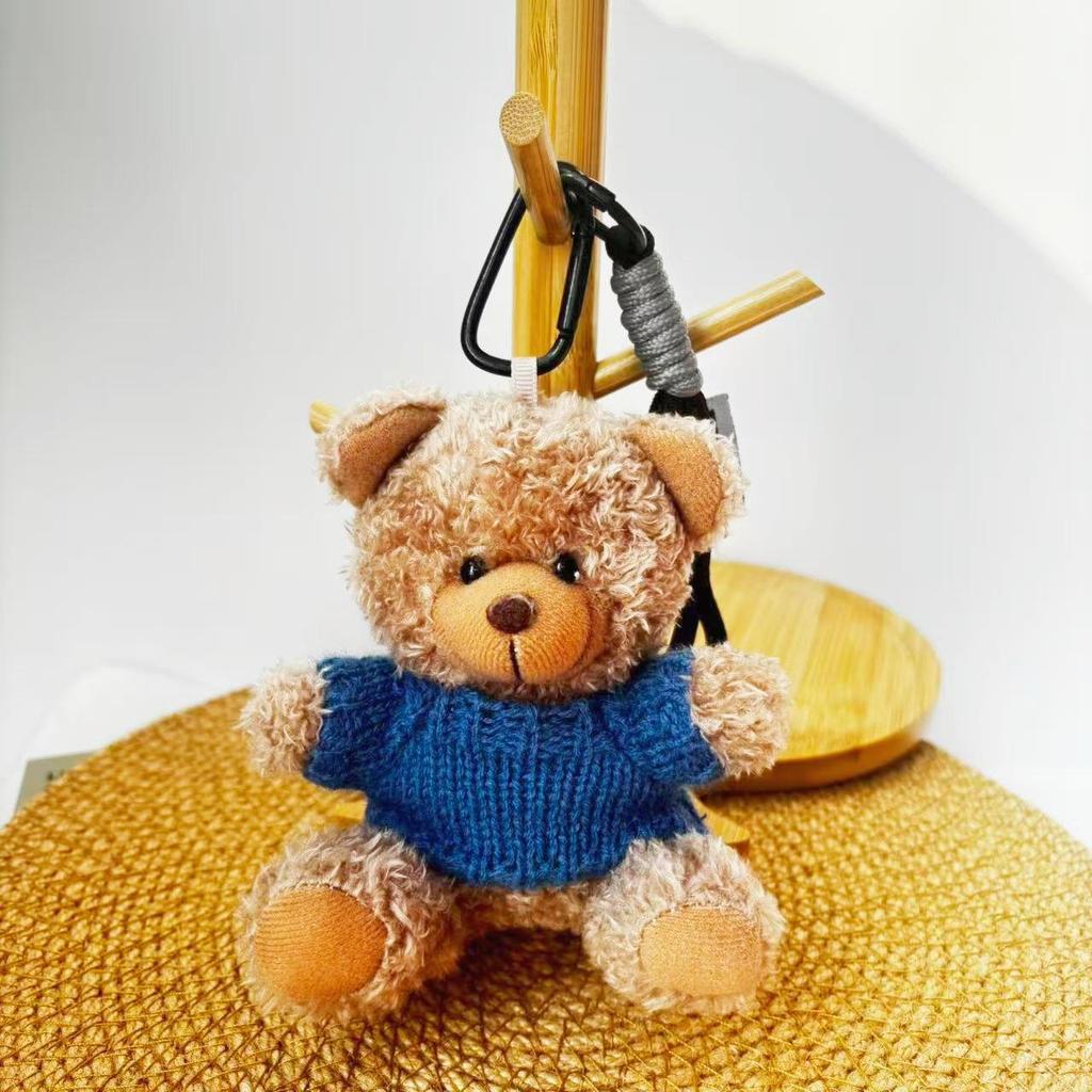 Wearable Teddy Bear Keychain Pendant – Plush Toy Gift for Graduation Season with Logo Print