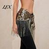 Dance Hip Scarf with Tassels Women Leopard Fringe Scarf, Belly Sequins Wrap Skirt, Tassel Waist Tassels, Stage Performance Clothing Accessories