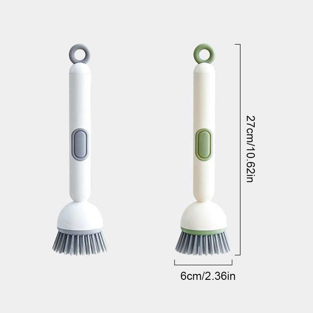 Long-Handled Rotating Pot Brush Kitchen Scrubber Oil-Resistant Dish Washing Brush Non-Scratch Cleaning Tool For Pans Pots Sinks