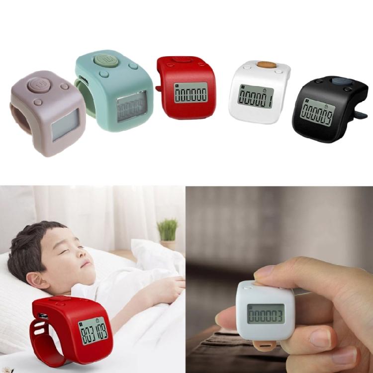 1Pc 6 Digit Beads Prayer Counter Digital LCD Finger Ring Tally Counter