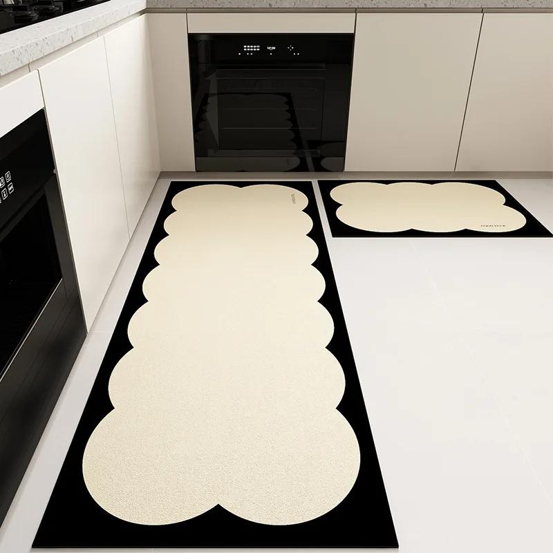 

Black And White Check Floor Mat - Non-Slip And Water-Absorbent Kitchen Floor Mat, Bathroom Carpet, Home Decoration 2PC 40x60 40x120CM