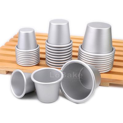 10pcs Smooth Plain Round Aluminum Pudding Cake Cup Jelly Cupcake Molds Bakery Utensils DIY Household Baking Mold