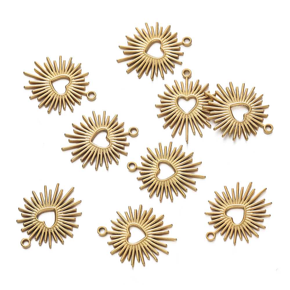 1pcs Stainless Steel Small Thorn Heart Charms Pendants for DIY Bracelet Necklaces Jewelry Making Accessories