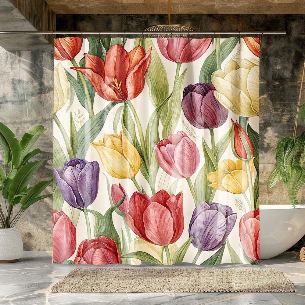 

Rural Style Is Fresh And Elegant Shower Curtain Washable Dirt-Resistant Shower Head Waterproof Polyester Bath Curtain W60H190(CM)-1 Pcs
