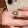 Wind Pearl Zircon Butterfly Ring Female Niche High-end Sense Light Luxury Couple Pair Ring Temperament Open Ring