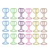30Pcs Wine Glass Shape Paper Clip Small Metal Paper Clamp File Organiser Clip Metal Book Marker Clips for Office School
