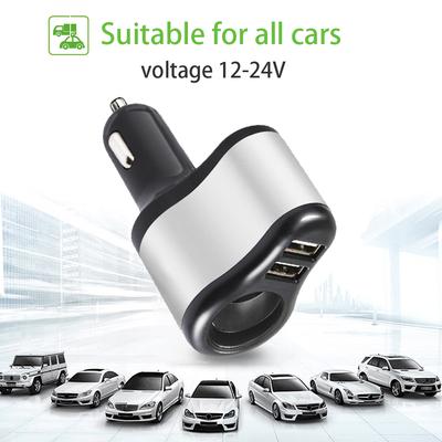 Dual USB Electronic Cigarette Lighter Car Lighter Charger Socket Splitter Adapter 2.1A 1A Charger for iPhone Phone 12V-24V