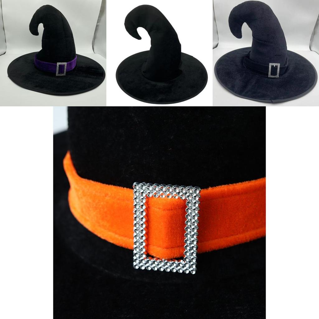 Velvet Witch Hat Red Witch Costume Accessory For Halloween Party