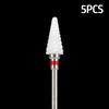 5pcs Milling Cutter For Manicure Set Ceramic Nail Drill Bit Mill Manicure Machine Pedicure Tools for Removing Gel File 3/32 Inch