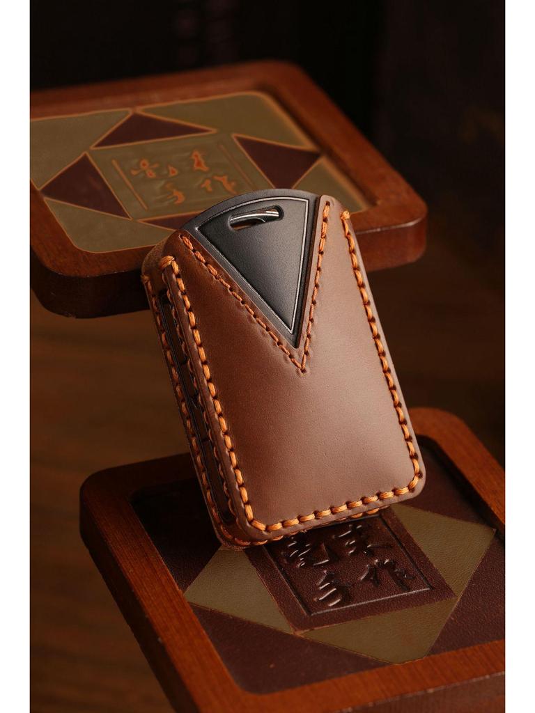Volvo Key Cover - Crazy Horse Genuine Leather, First Layer Cowhide Shell, Special Car Key Bag with Buckle