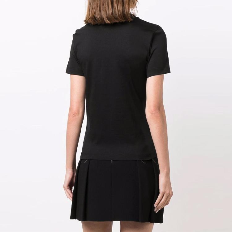 Moncler FW21 Letter Pattern Short Sleeve T-Shirt Women Tops Black H20938C00016829FB999