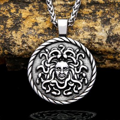 New Hot Selling Retro Personality Myth Snake Girl Stainless Steel Pendant Necklace