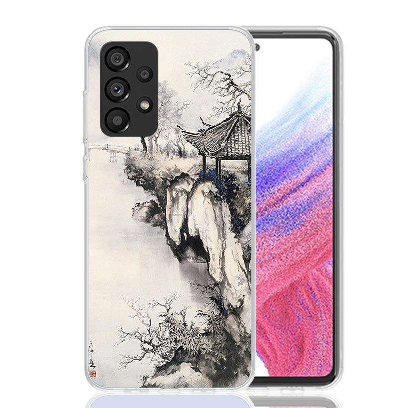 Chinese Style ink Painting Art Phone Case For Samsung Galaxy A52 A32 A22 A12 A02S A50S A30S A51 A31 AA71 Note 20 Ultra 10 S10 Pl