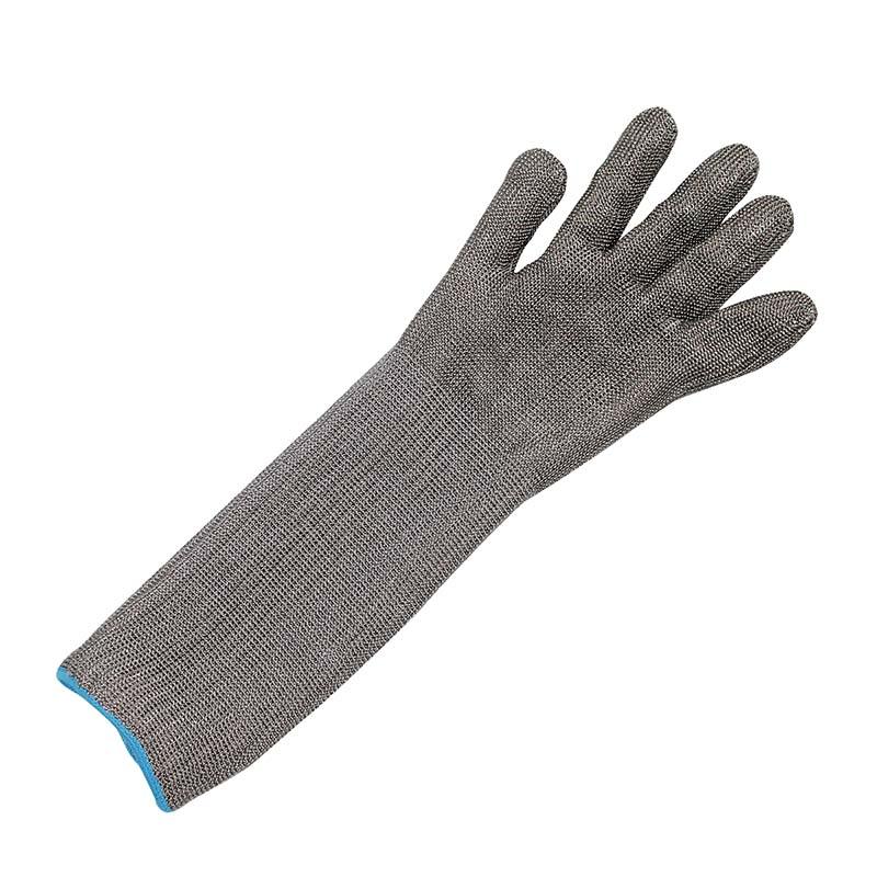 Extra Long Cuff 40cm Stainless Steel Chainmail Anti-Cut Gloves for Meat Processing & Machinery (Gray,M) серый