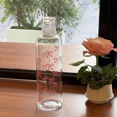 Kawaii Strik Plastic Waterfles Met Tijdsschaal Transparante Beker Voor Buitensporten Drinken 500ML Sap Melk Waterfles
