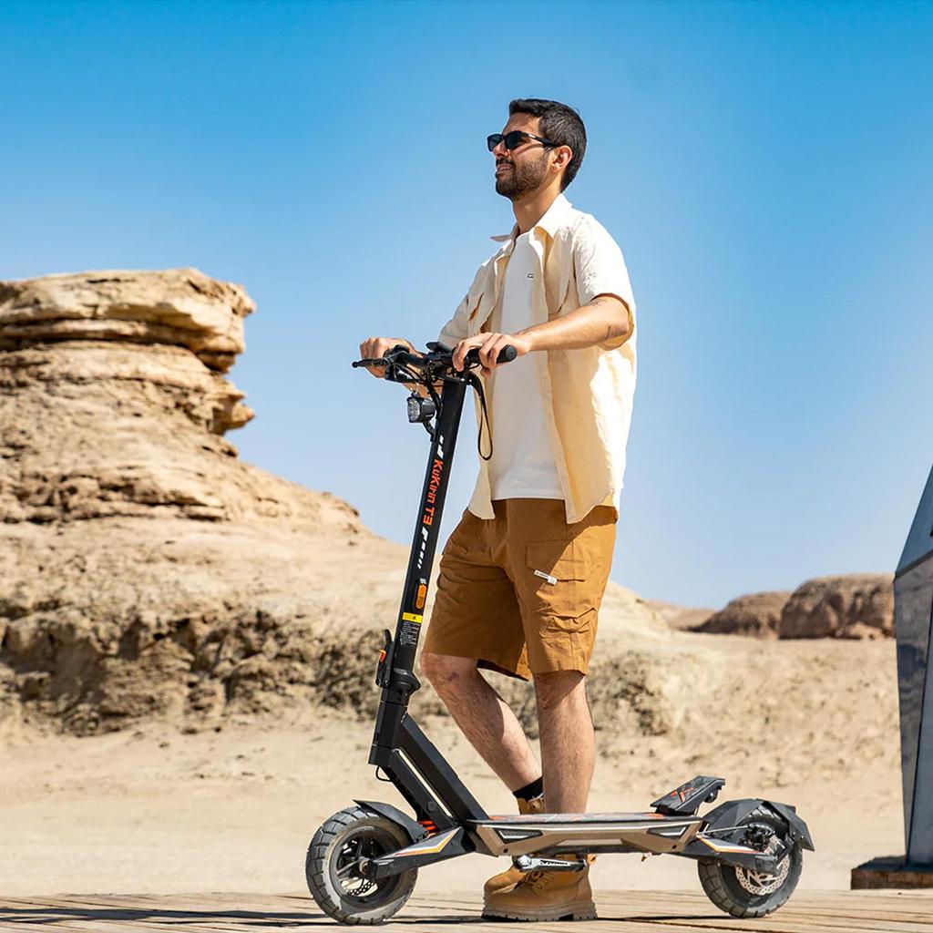 KuKirin Monopattino elettrico T3 da 10 pollici, motore da 800W, batteria da 48V 15.6AH, autonomia massima di 58 km, capacità di carico massima di 120 kg, nero