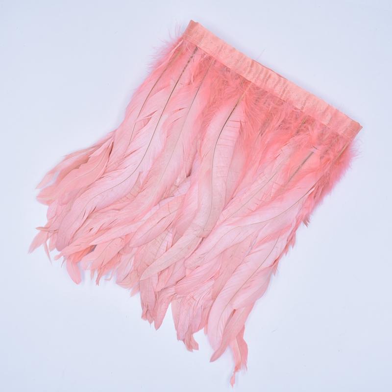 2Meters Colored Rooster Tail Feather Trim Ribbon Tape Black Pheasant Feathers for Crafts Carnival Party Decoration Decorative