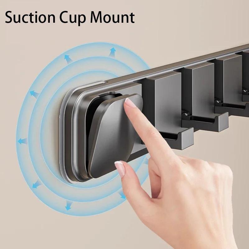 1PCS Suction Cup Hideable Coat Hook,Multi-functional Foldable Door Hooks for Entryway Bathroom,Home Storage Rack with 4/5/6 Hook
