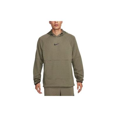 Kapüşonlu ve Logo Baskılı Uzun Kollu Erkek Fitness Sweatshirtü - Dri-Fit Fleece - Yeşil DV9821-222