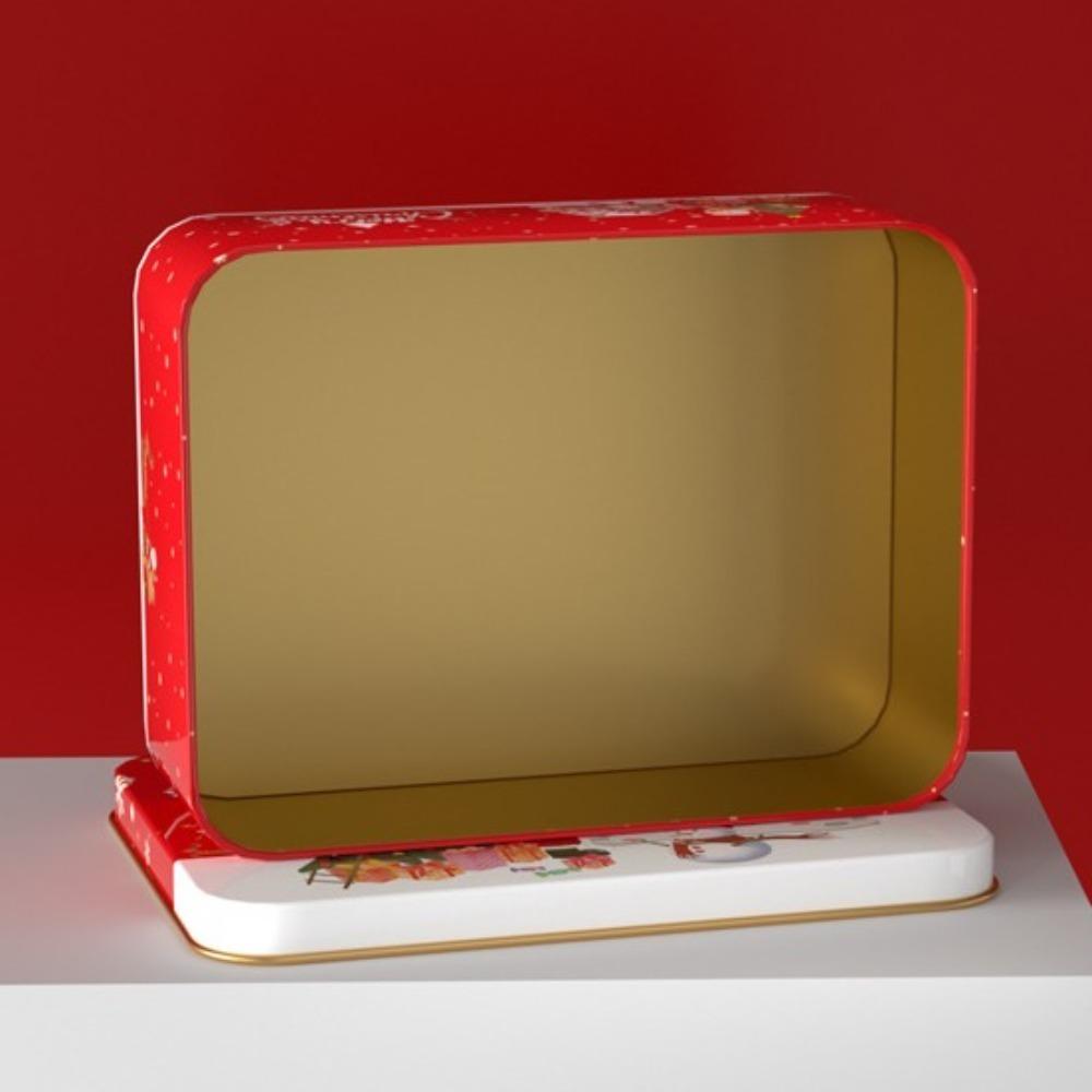 Square Christmas Box Metal Gift Packing New Candy Jar  Sugar