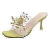 Fashion Women's Wedge Sandals Stiletto Summer New Sexy Crystal Transparent High Heels Glass Rhinestone Outdoor Leisure Comfortable 2024